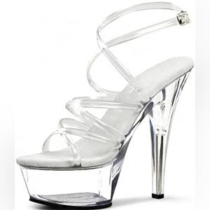 Ellie Platform Clear Strap Heels‎